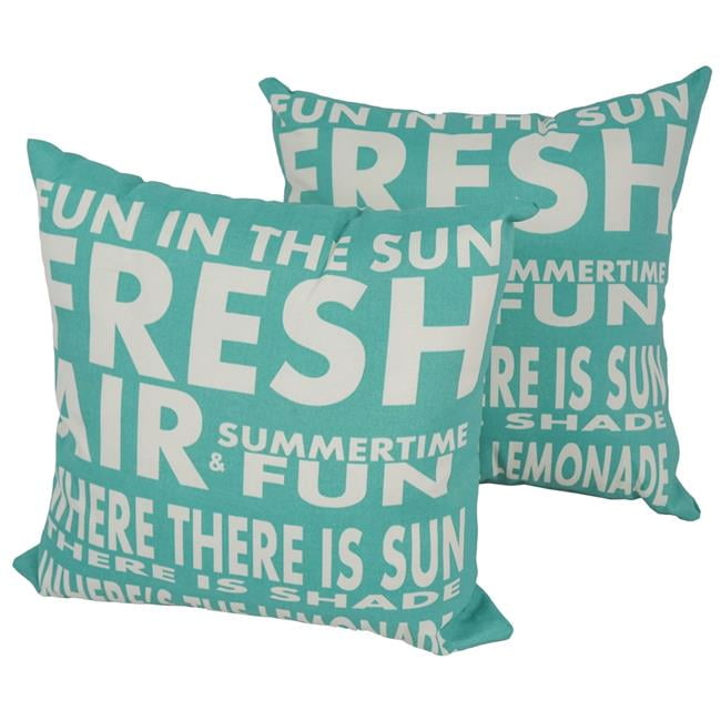 Blazing Needles Outdoor Square Throw Pillow, 17", Fun in The Sun 2 Count