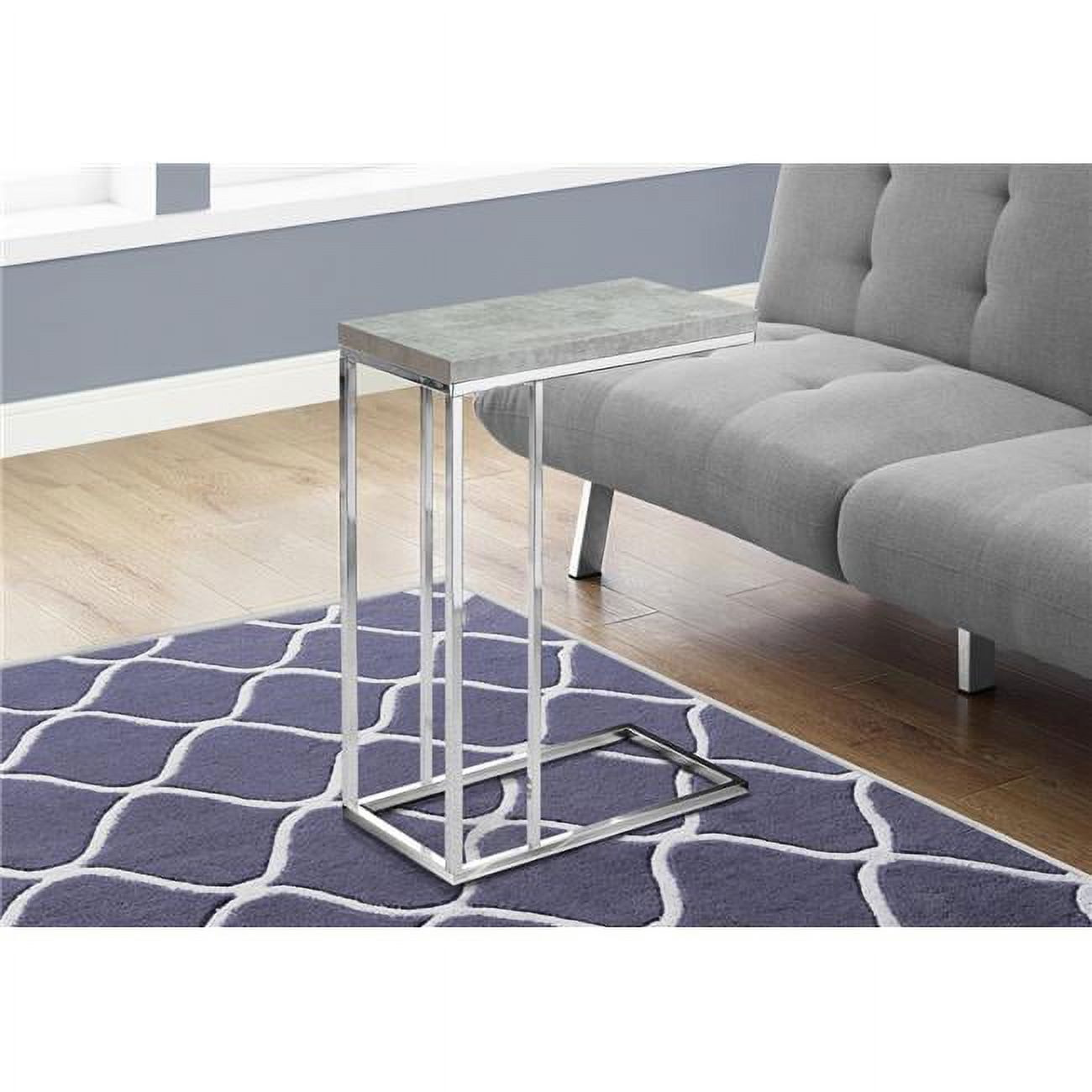 18.25" x 10.25" x 25.25" Grey Particle Board Metal  Accent Table