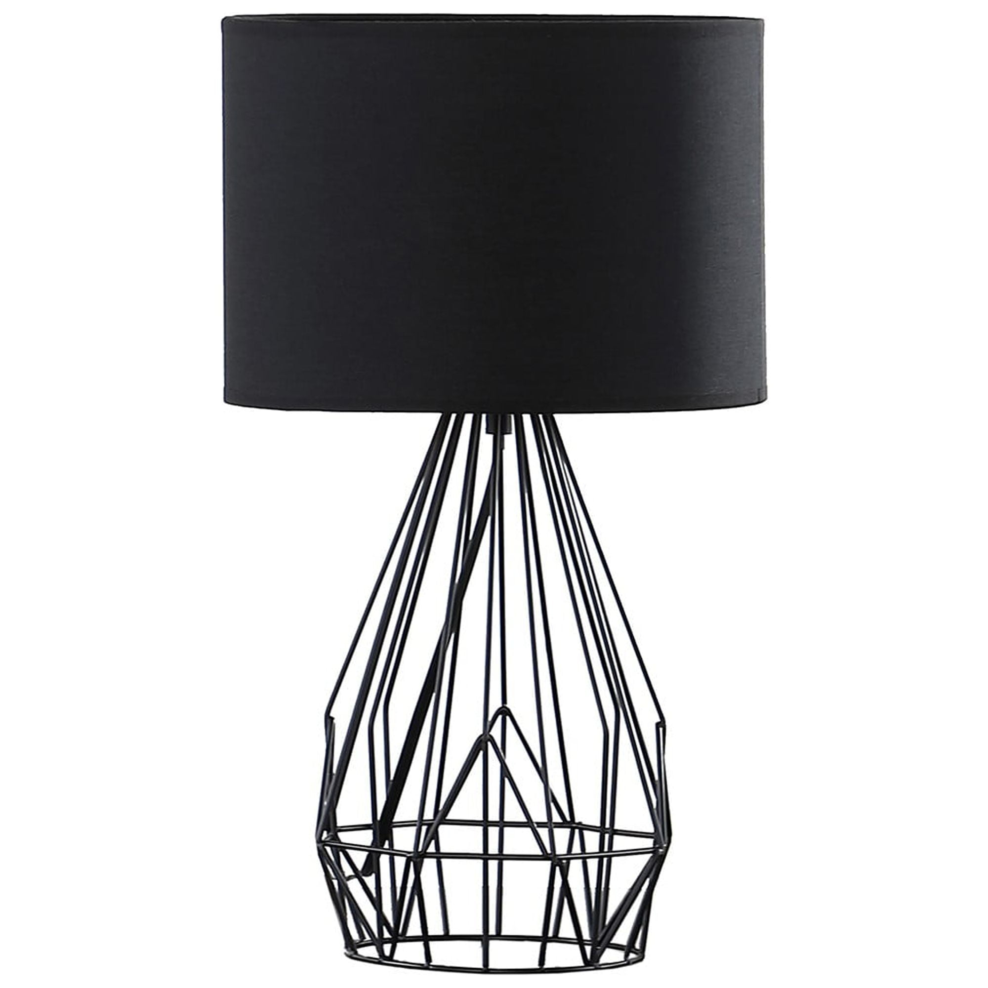 18 in. Asymmetric Cage Metal Table Lamp, Black