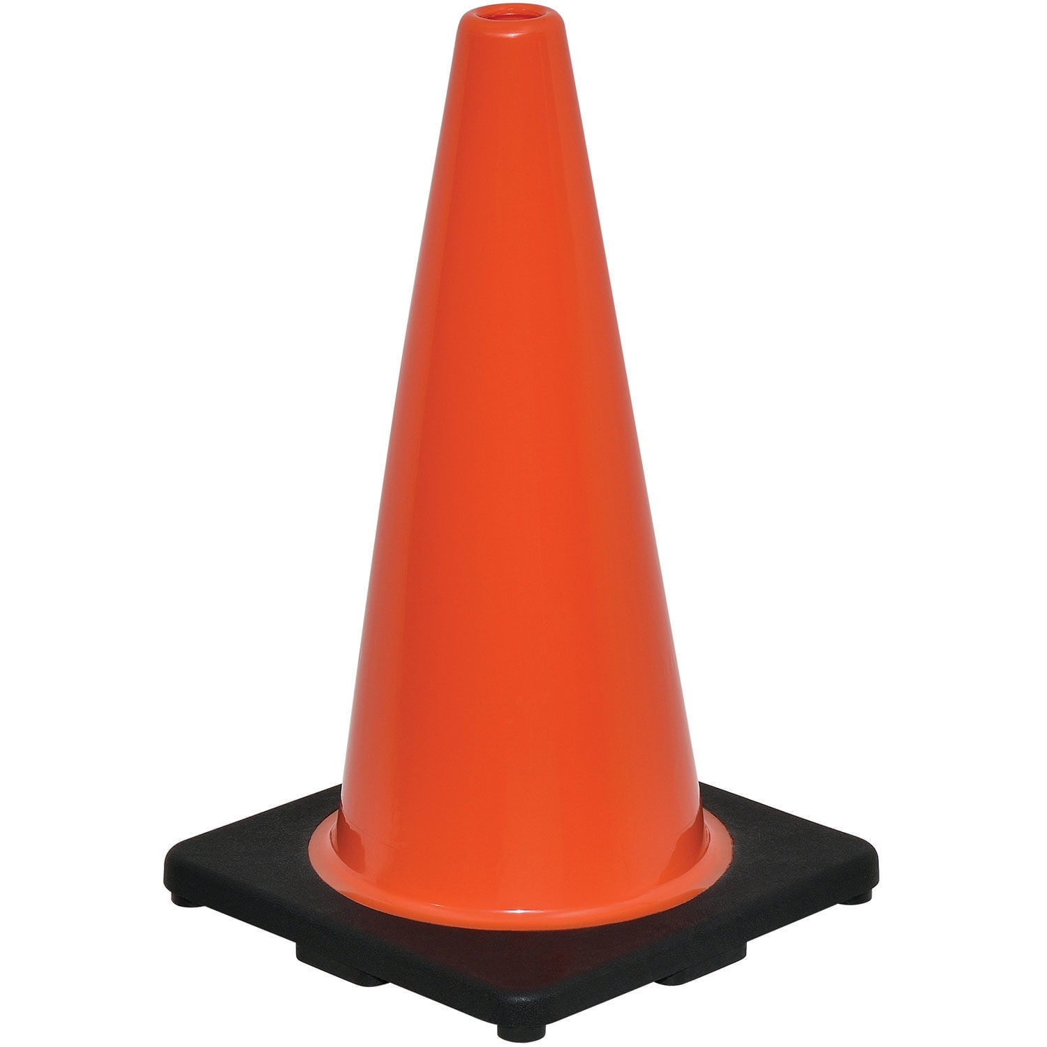 Global Industrial 18"" Traffic Cone Non-Reflective Black Base 3 lbs
