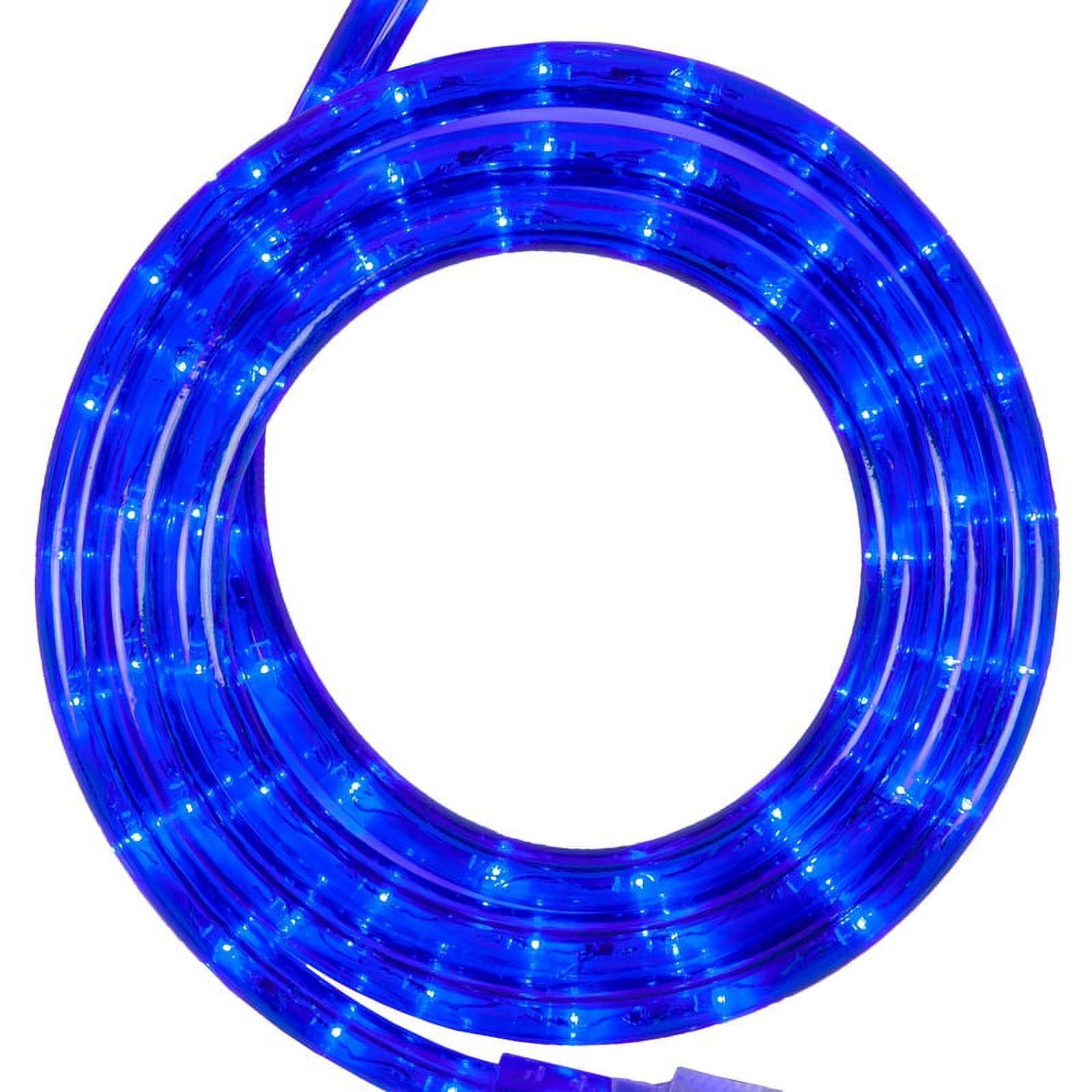 18 ft. LED Blue Rope Light Kit, 216 Lights, Ready-to-Install Connectable Indoor-Outdoor Tube Light, Mounting Clips Included