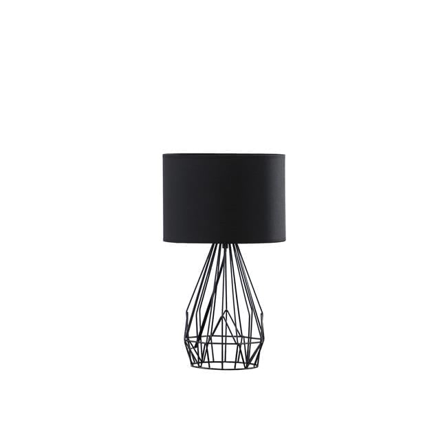 18 in. Asymmetric Cage Metal Table Lamp, Black