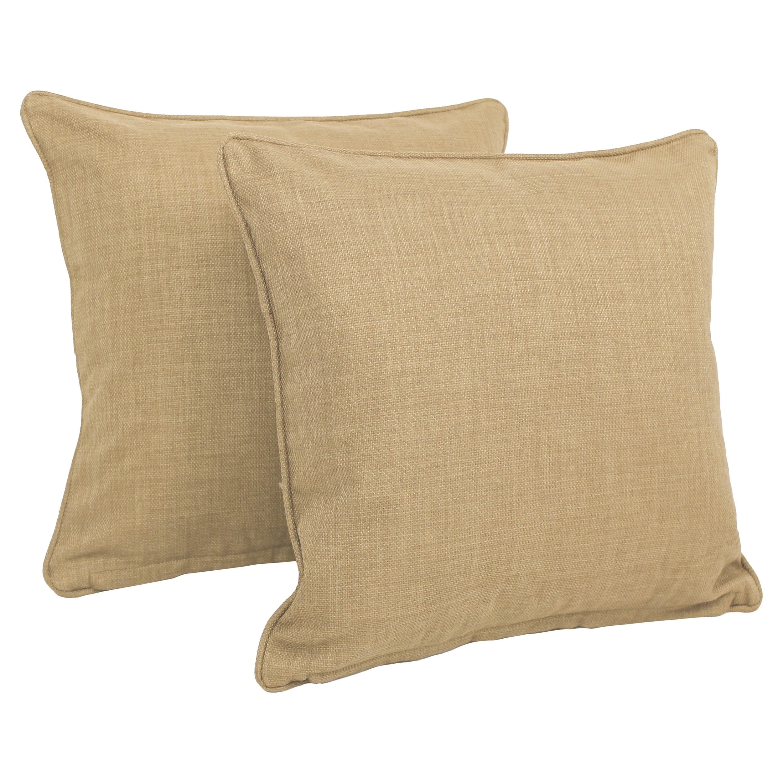 18-inch Outdoor Spun Polyester Square Throw Pillows (Set of 2) - Sandstone