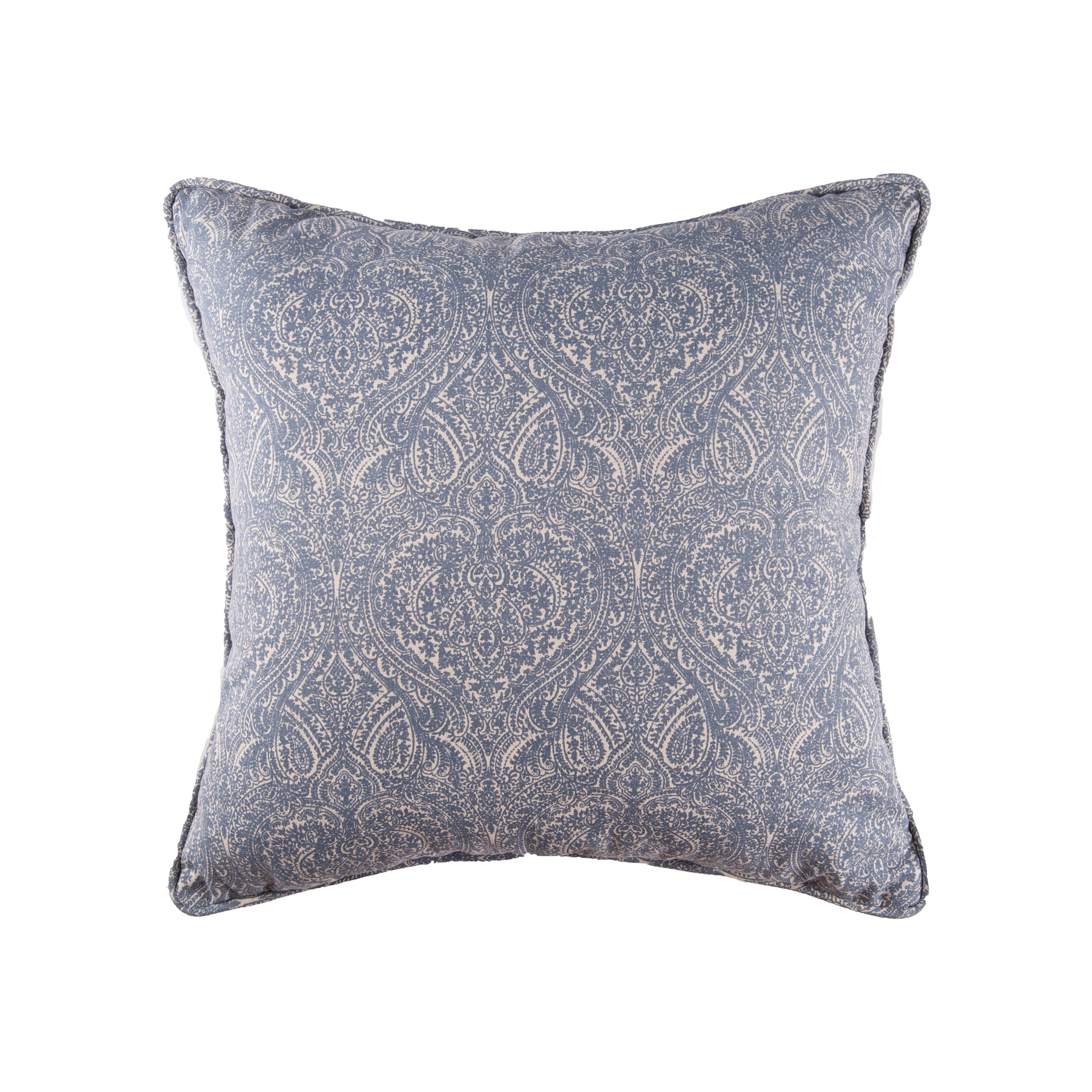 carol & frank 18" x 18" Desiree Damask Blue Cotton Decor Throw Pillow