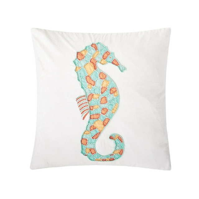 C&F Home Grand Turks Grand Seahorse Beaded Pillow