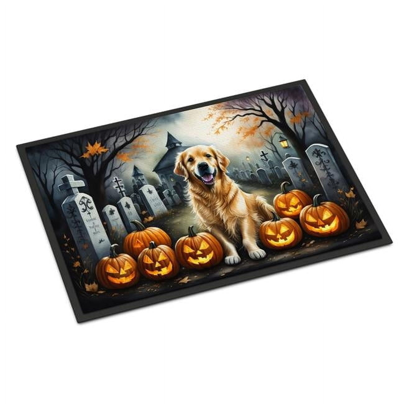 18 x 27 in. Unisex Golden Retriever Spooky Halloween Doormat