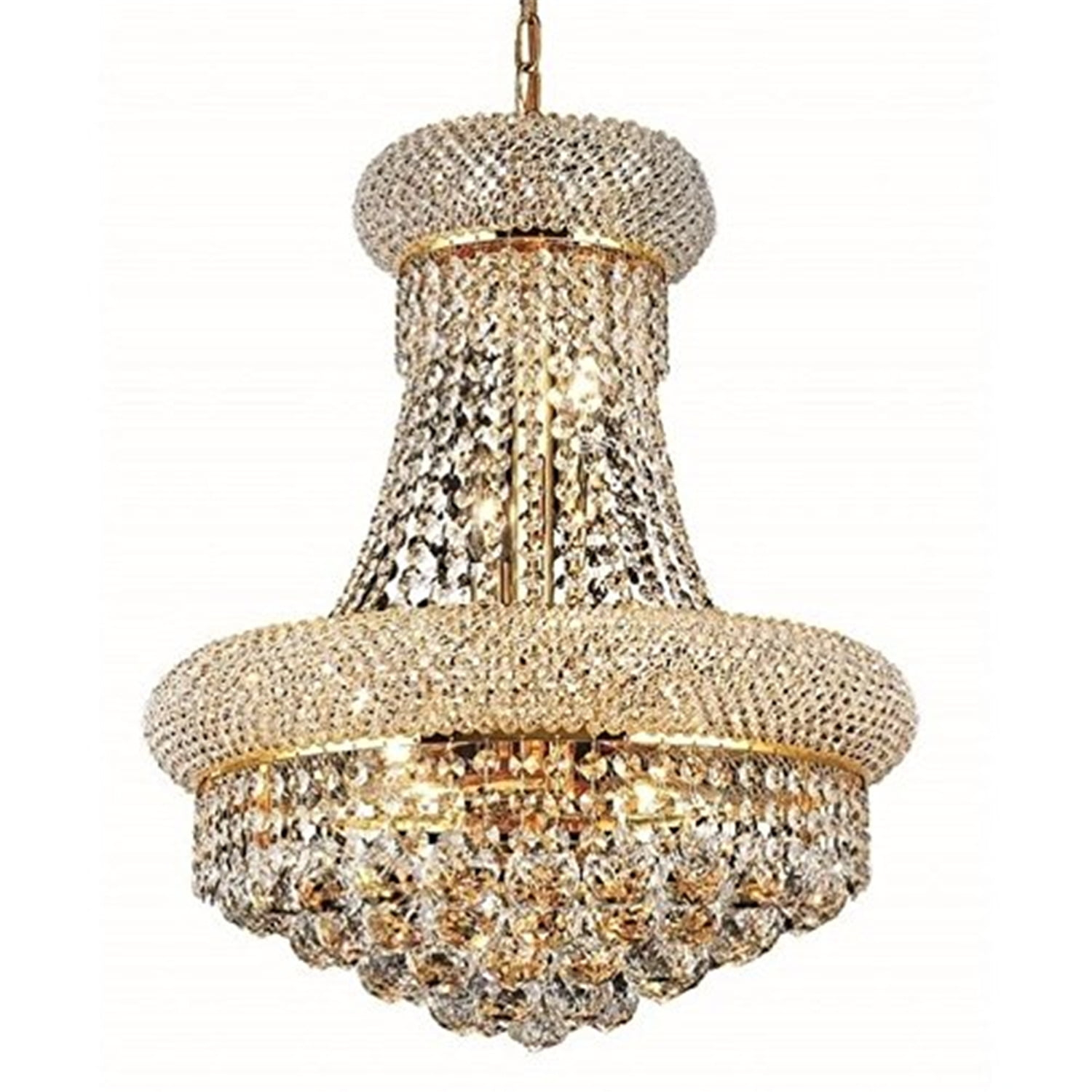 1800 Primo Collection Hanging Fixture D16in H20in Lt:8 Gold Finish (Royal Cut Crystal)
