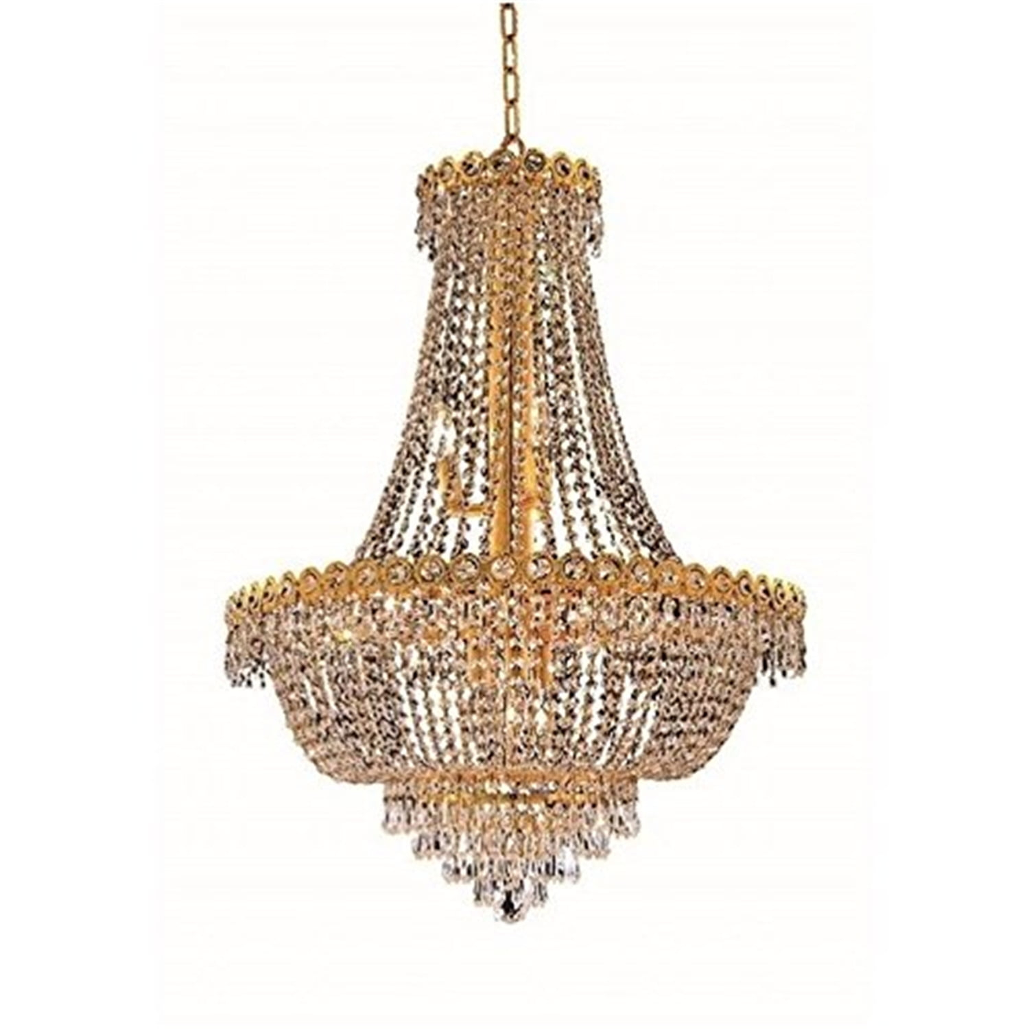 1900 Century Collection Chandelier D:24in H:30in Lt:12 Gold Finish (Royal Cut Crystals)