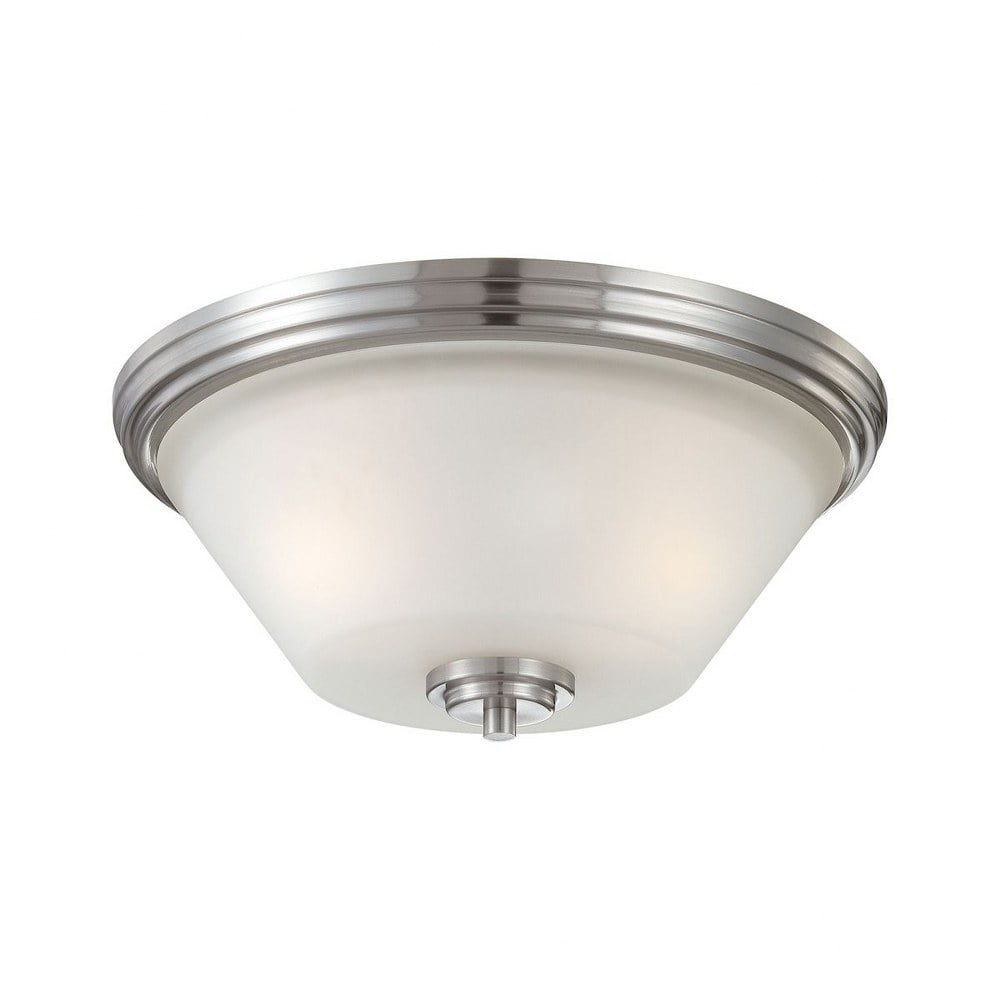 190071217-Thomas Lighting-Pittman - Two Light Flush Mount-Brushed Nickel Finish