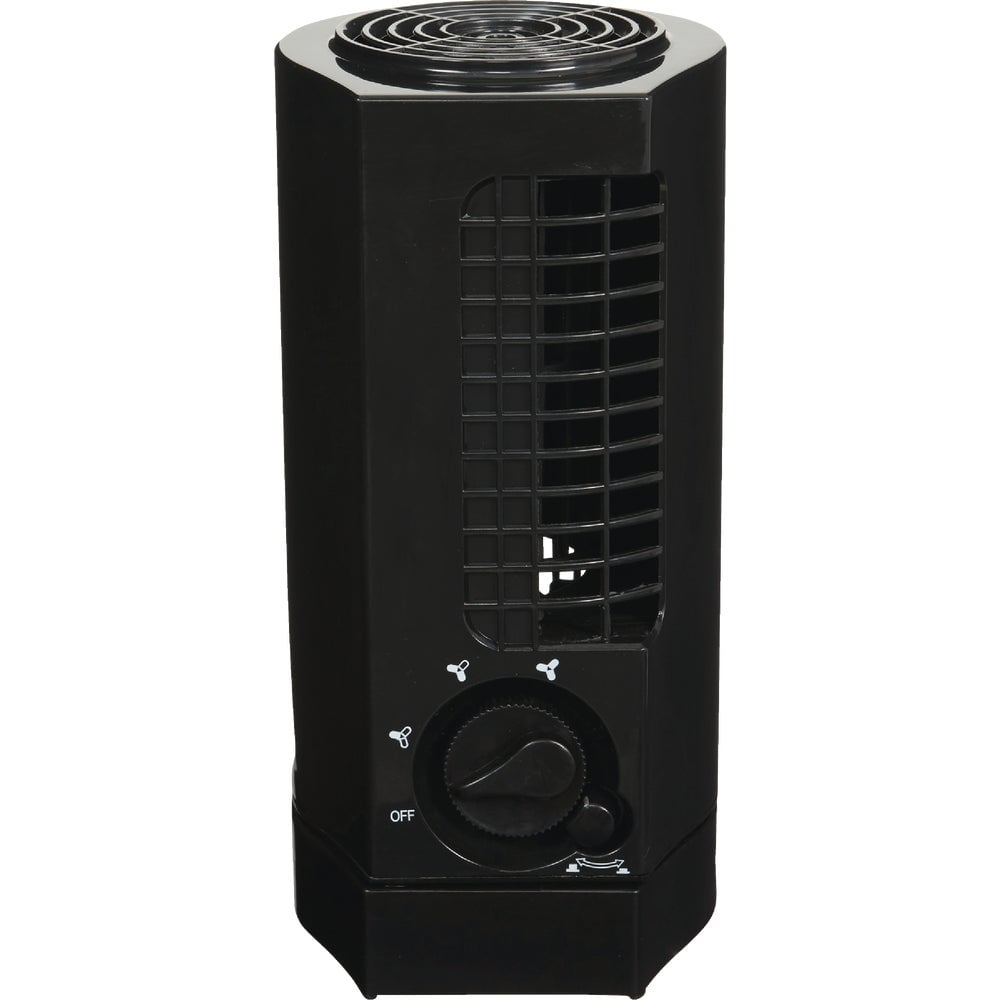 1PACK Best Comfort 12 In. 2-Speed Black Mini Tower Table Fan
