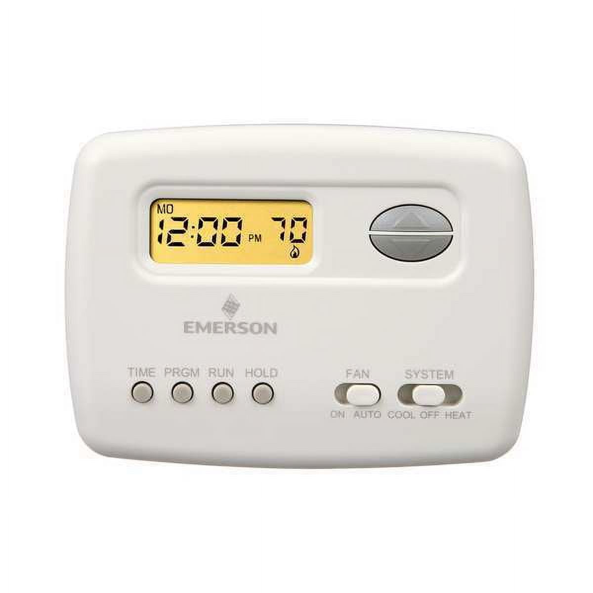 White Programmable Digital Heat Pump Thermostat with Mounting Hardware