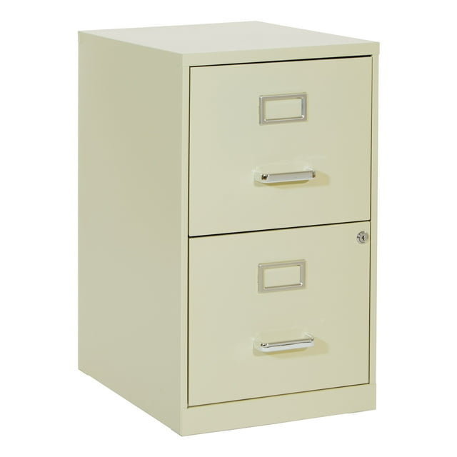 2 Drawer Locking Metal File Cabinet in Tan