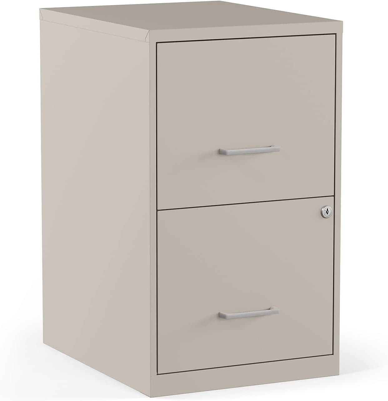 MyOfficeInnovations 2-Drawer Vertical File Cabinet Locking Letter Putty/Beige 18"D 2806662