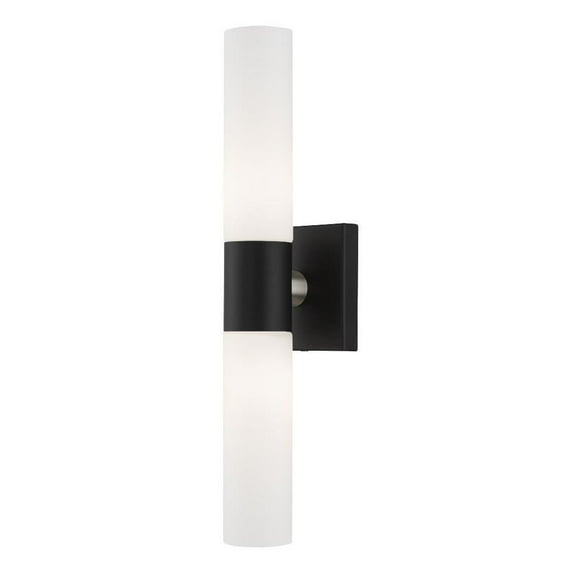 Livex Lighting Aero 2-Light Twist Lock Metal ADA Vanity Sconce in Black