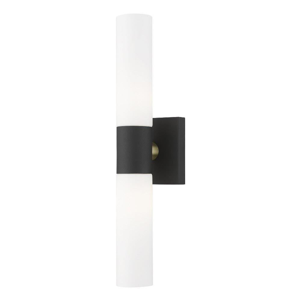 Livex Lighting Aero 2-Light Twist Lock Metal ADA Vanity Sconce in Textured Black