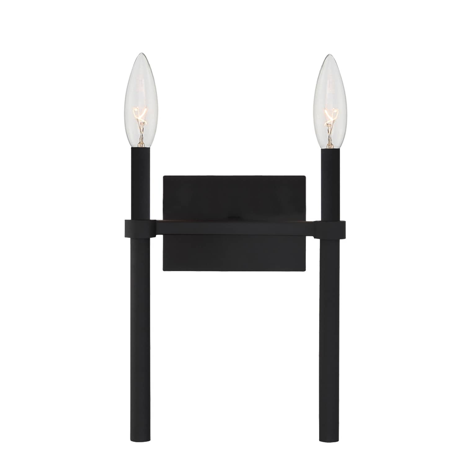 2 Light Black  Wall Mount - 13.75W x 18.37H x 7.125D