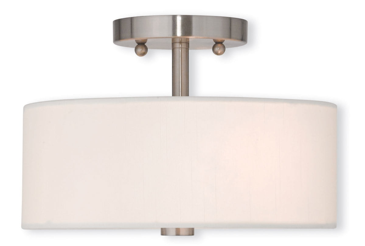 Livex Lighting Meridian 2 - Light Semi-Flush Mount in  Brushed Nickel