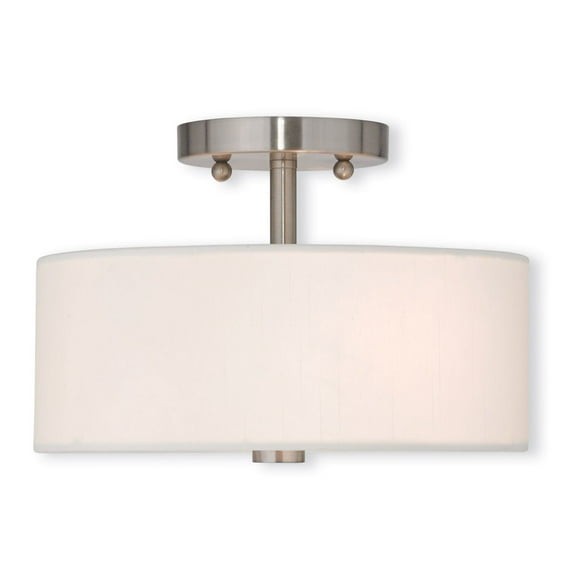 Livex Lighting Meridian 2 - Light Semi-Flush Mount in  Brushed Nickel