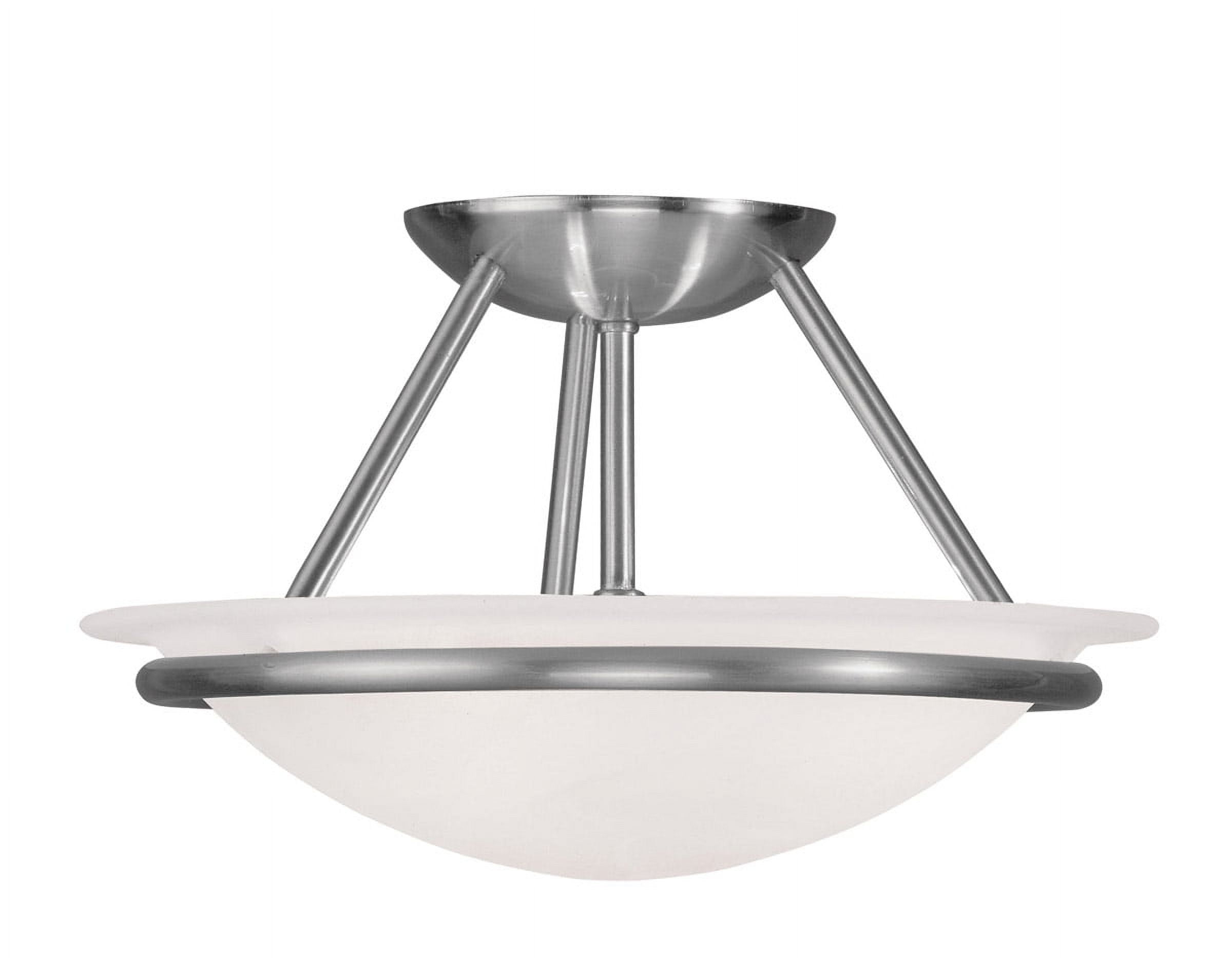 Livex Lighting Newburgh 2 - Light Semi-Flush Mount in  Brushed Nickel