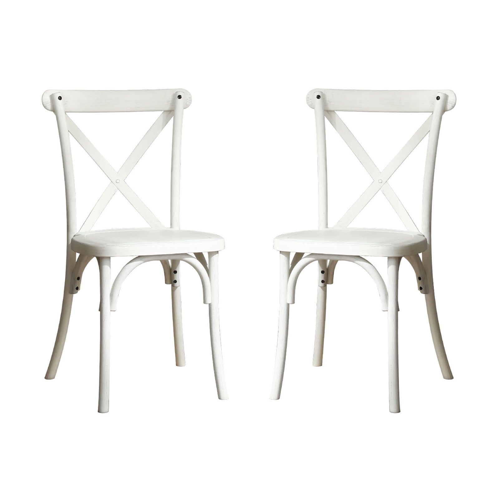 2 Pack Accent Chairs, Modern Farmhouse X-Back Armless Resin Dining Chair