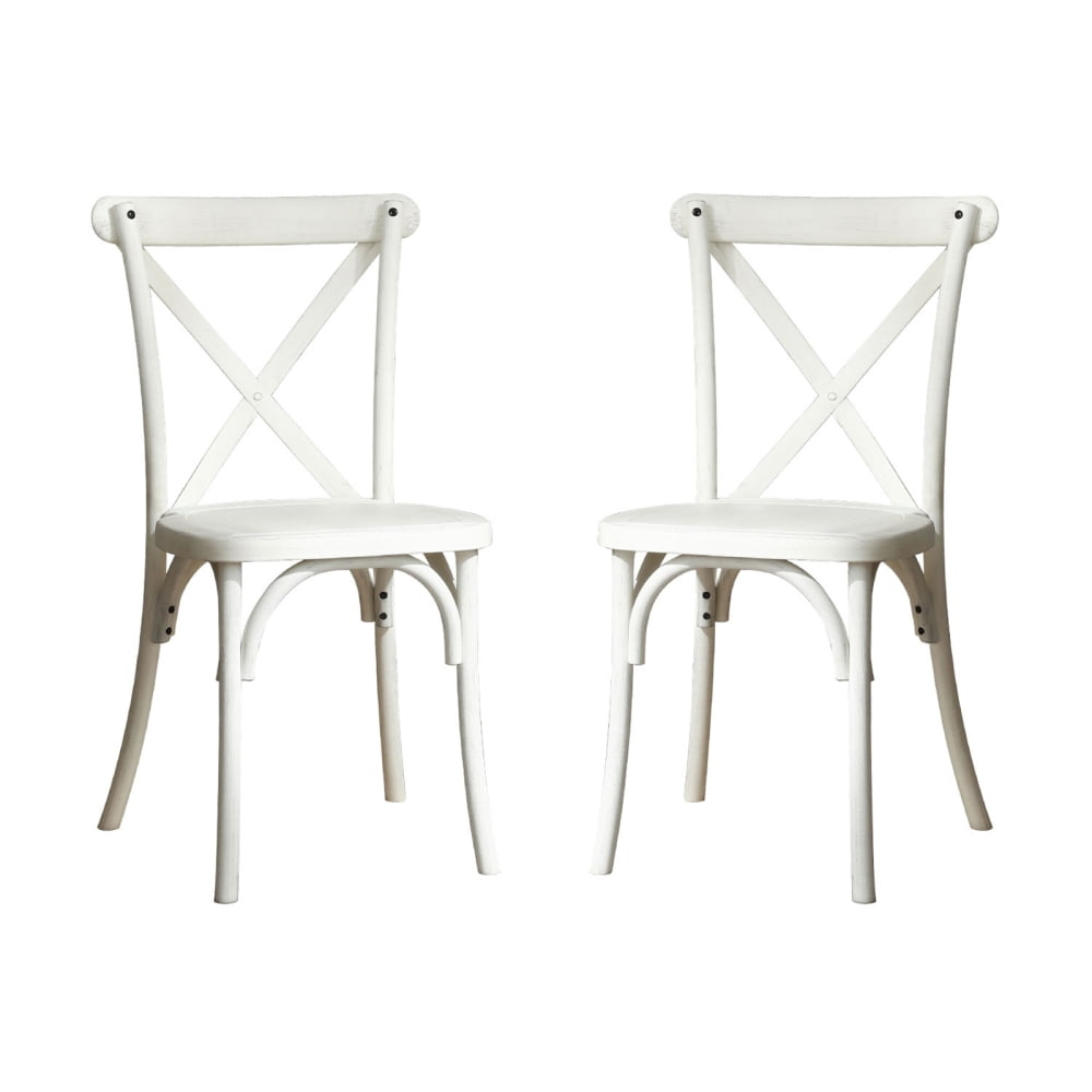 2 Pack Accent Chairs, Modern Farmhouse X-Back Armless Resin Dining Chair