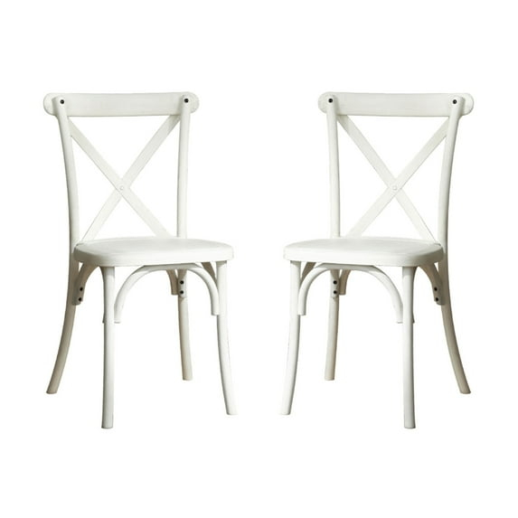 2 Pack Accent Chairs, Modern Farmhouse X-Back Armless Resin Dining Chair