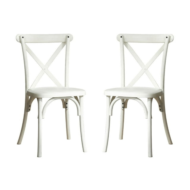 2 Pack Accent Chairs, Modern Farmhouse X-Back Armless Resin Dining Chair