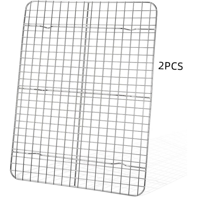 Trian 2 Cooling Racks for Baking, Stainless Steel Wire Rack Baking Rack Oven Rack Cookie Rack, Oven Safe, Rust-Resistant Rack for Cooking, Baking, Roasting and Grilling(8.75'' x 6.25'' x 0.75')