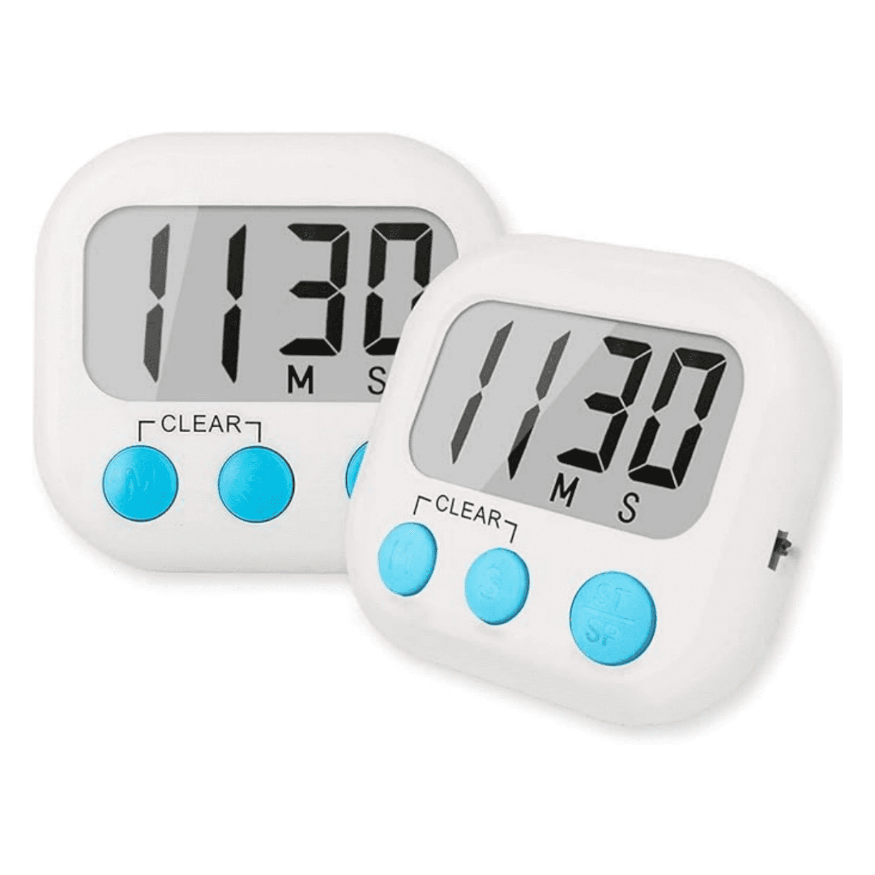 2 Count Kitchen Timer Task Small Digital with Magnetic Back and On/off Switch