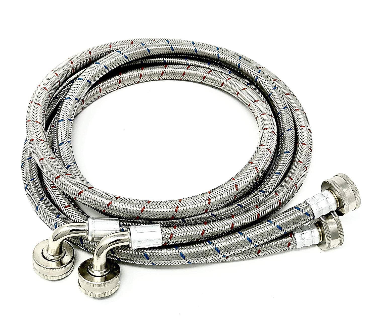 Washer Hoses 6ft Long Premium Stainless Steel Washing Machine Hoses, 2 Pack for Washer