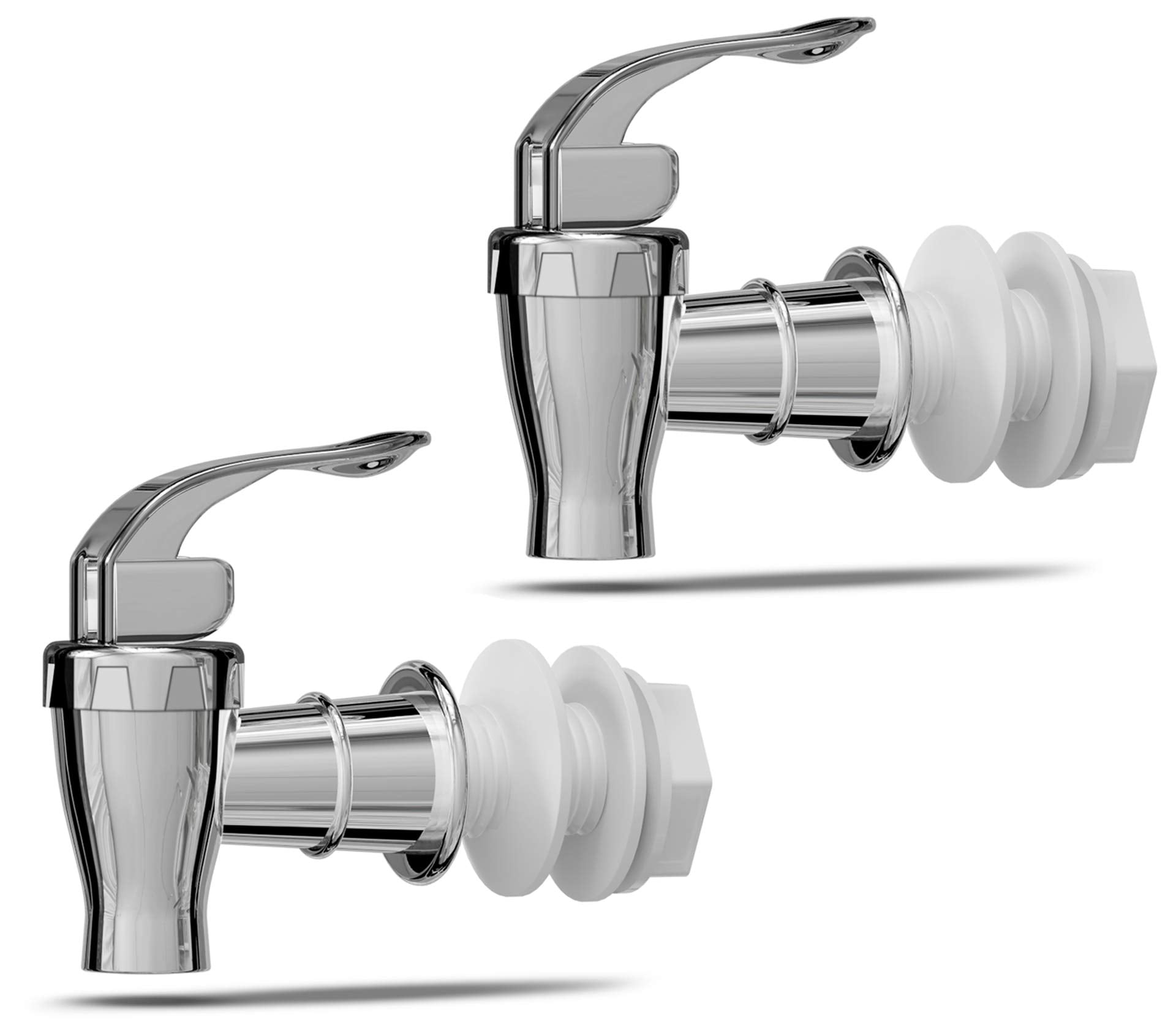 Silver Beverage Dispenser Replacement Spigot - Push Style for Drink Dispensers with Spout - Fits Mason Jar, Glass, and Plastic Pitchers - Ideal for Parties and Events