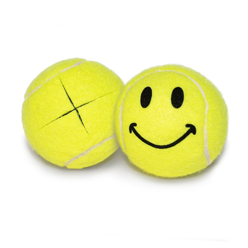 2 Pcs Smiley Pre-cut Walker Tennis Ball Glides Yellow Color