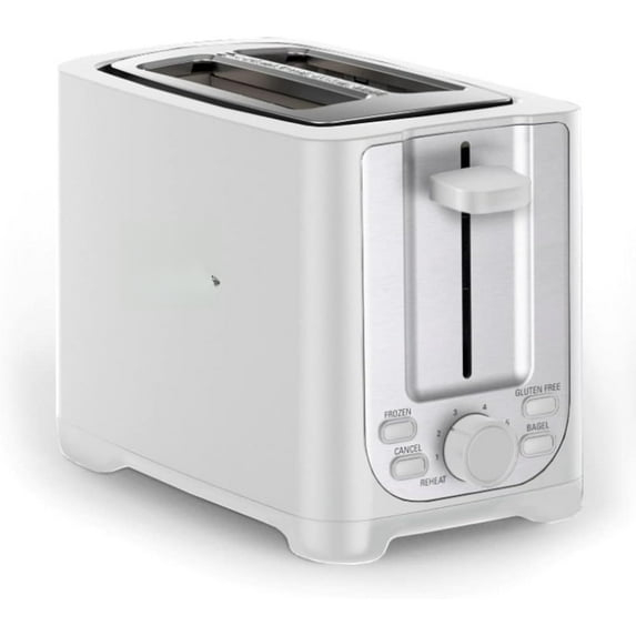 2-Slice Toaster with Auto Shutoff - Extra-Wide Slot and Removable Crumb Tray plus Cancel, Defrost and Reheat Functions - Toast, Bagels and Waffles