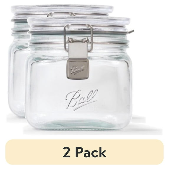 (2 pack) Ball Latch Jar, Glass Storage Jar, Quart