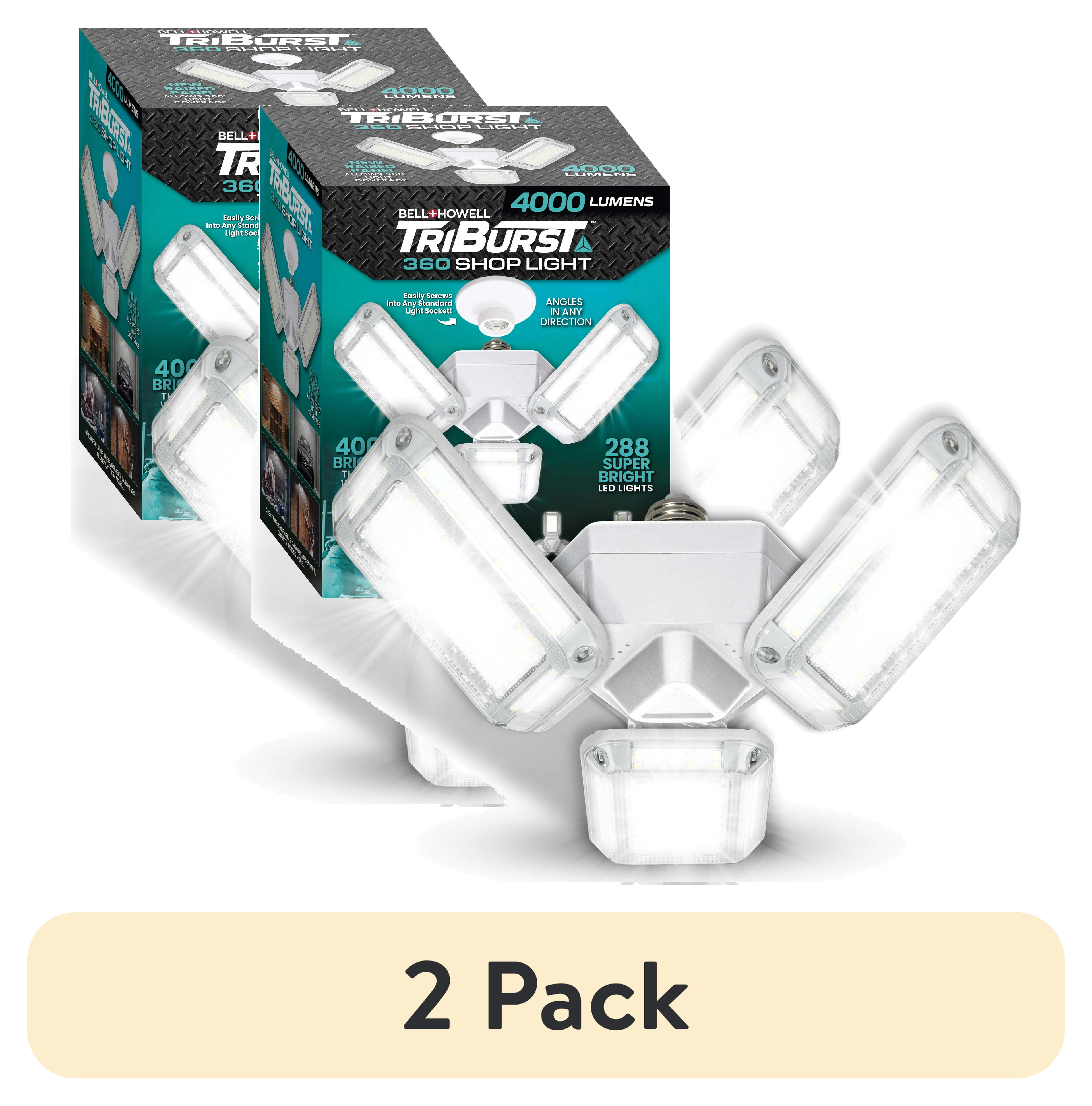 Bell + Howell TriBurst Garage Lights 288 LED Bulb 4000 Lumens Ceiling Socket Deformable Light