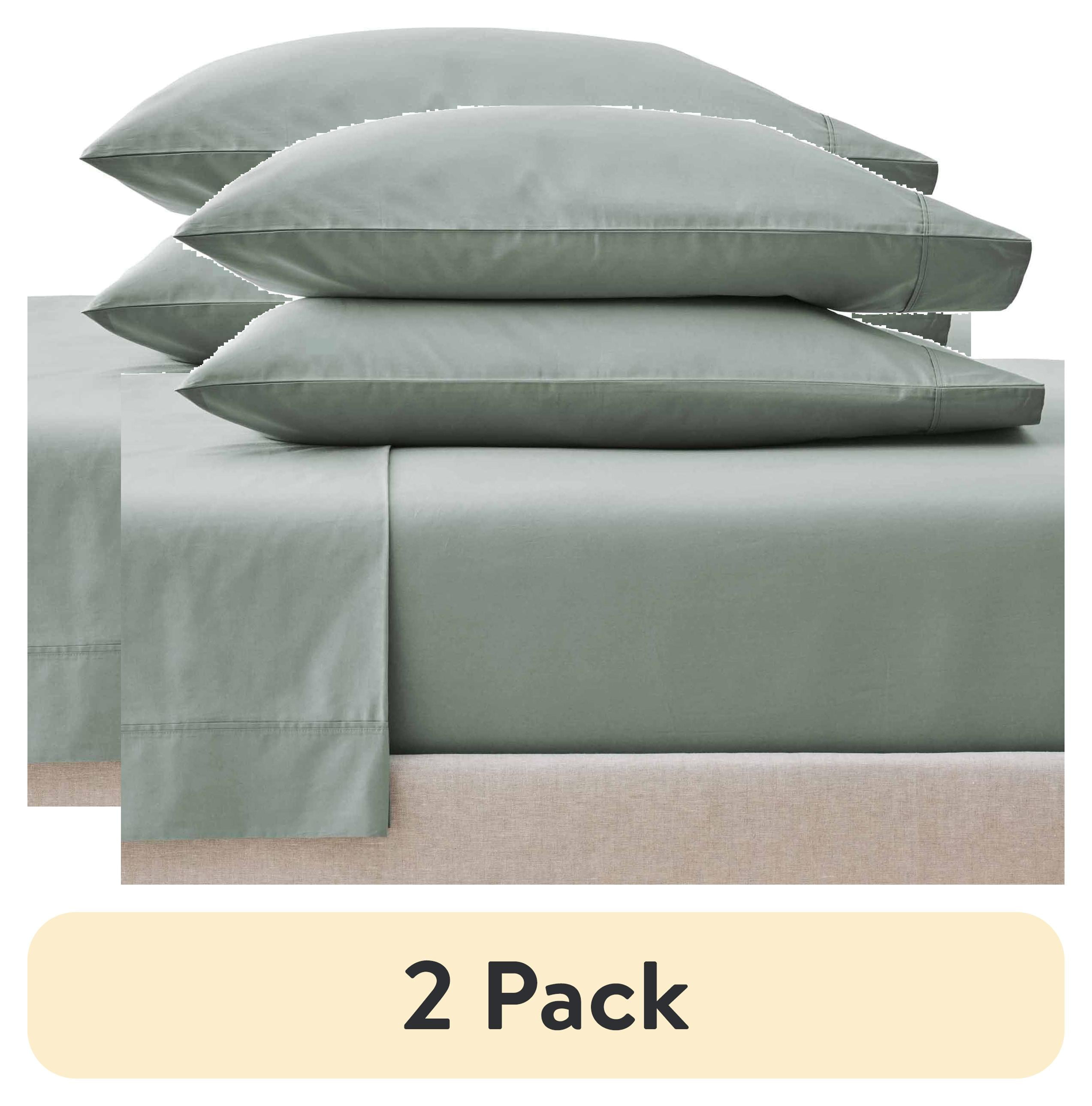 Better Homes & Gardens Cool & Crisp 4-Piece 300 Thread Count Green River Cotton Percale Sheet Set, Full