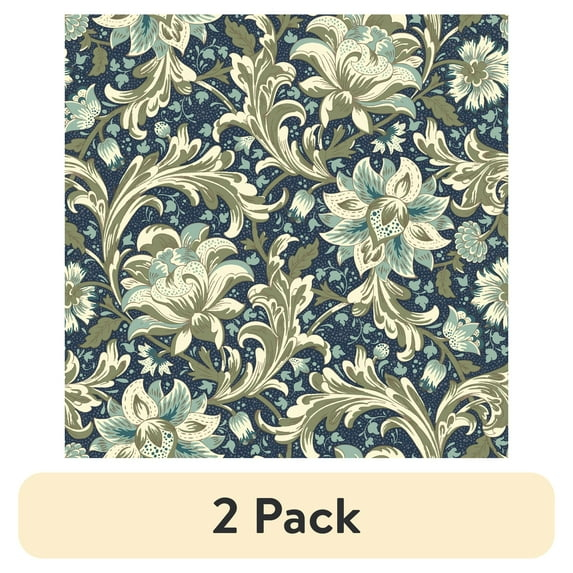 Better Homes & Gardens Navy Isolda Jacobean Peel and Stick Wallpaper, 20.5" x 18'