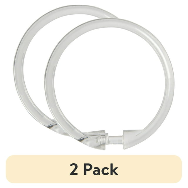 Kenney Rust-Proof Smooth Plastic Shower Curtain Rings, Set of 12, Clear