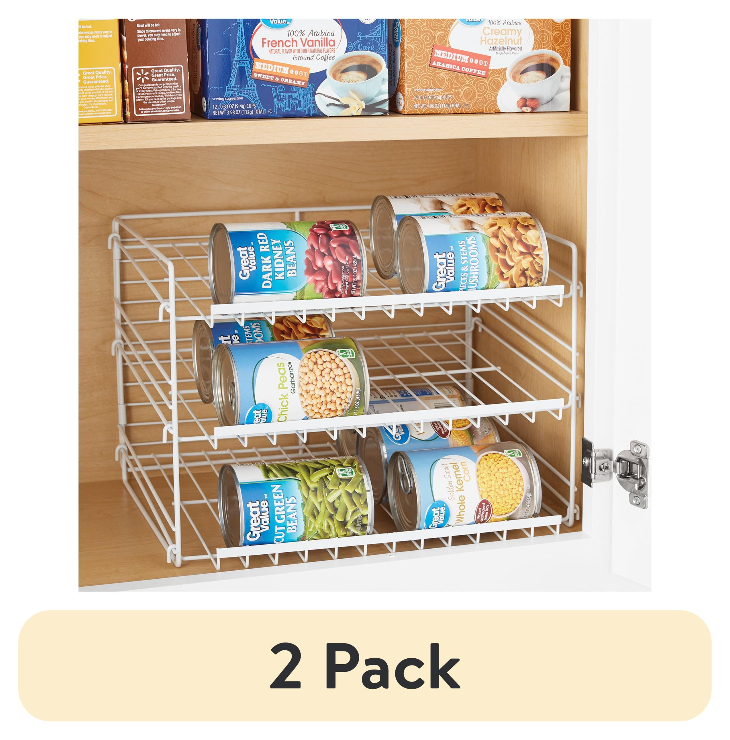 Mainstays 3-Tier Can Dispenser Rack Organizer Powder Coated Steel White