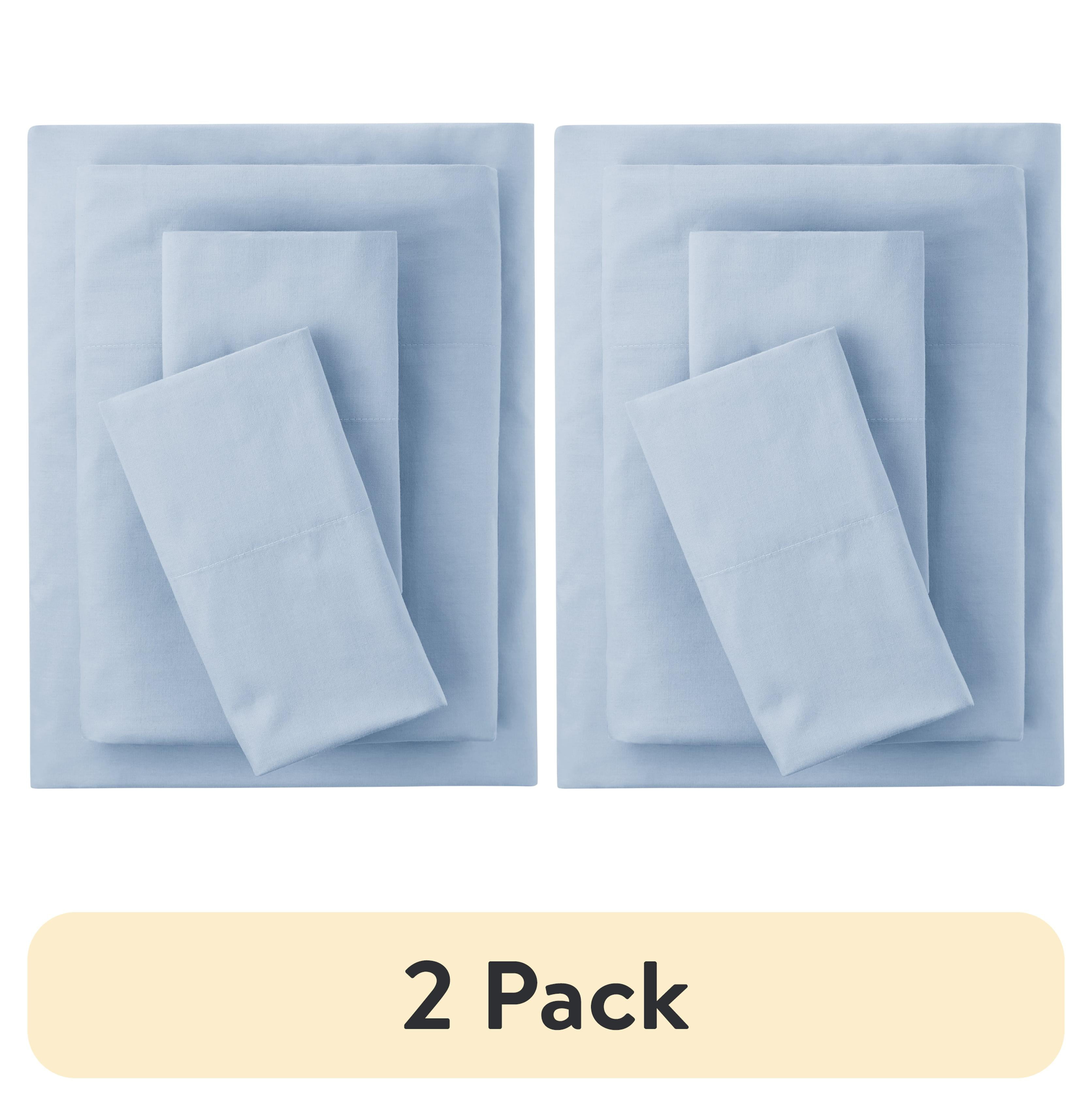 Twin Placid Blue Floral Polyester Percale Sheet Set