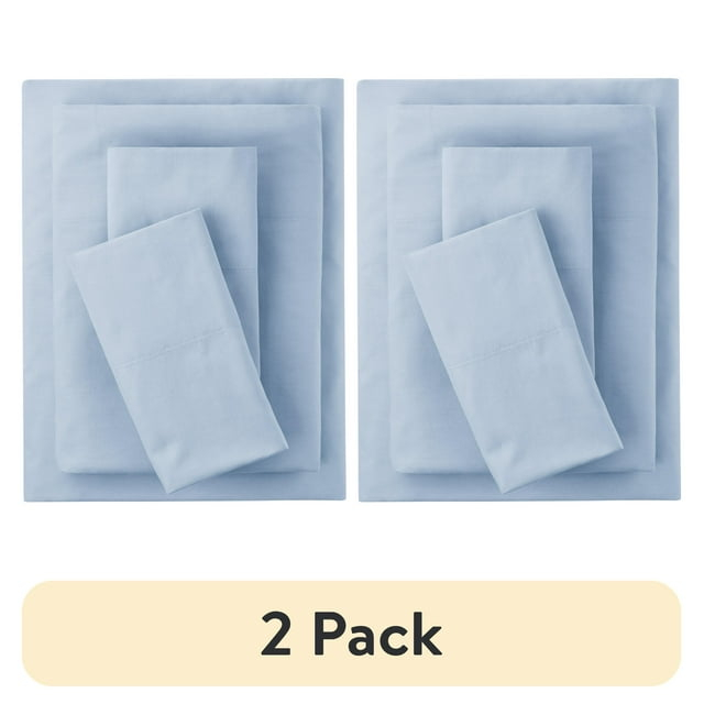 Twin Placid Blue Floral Polyester Percale Sheet Set