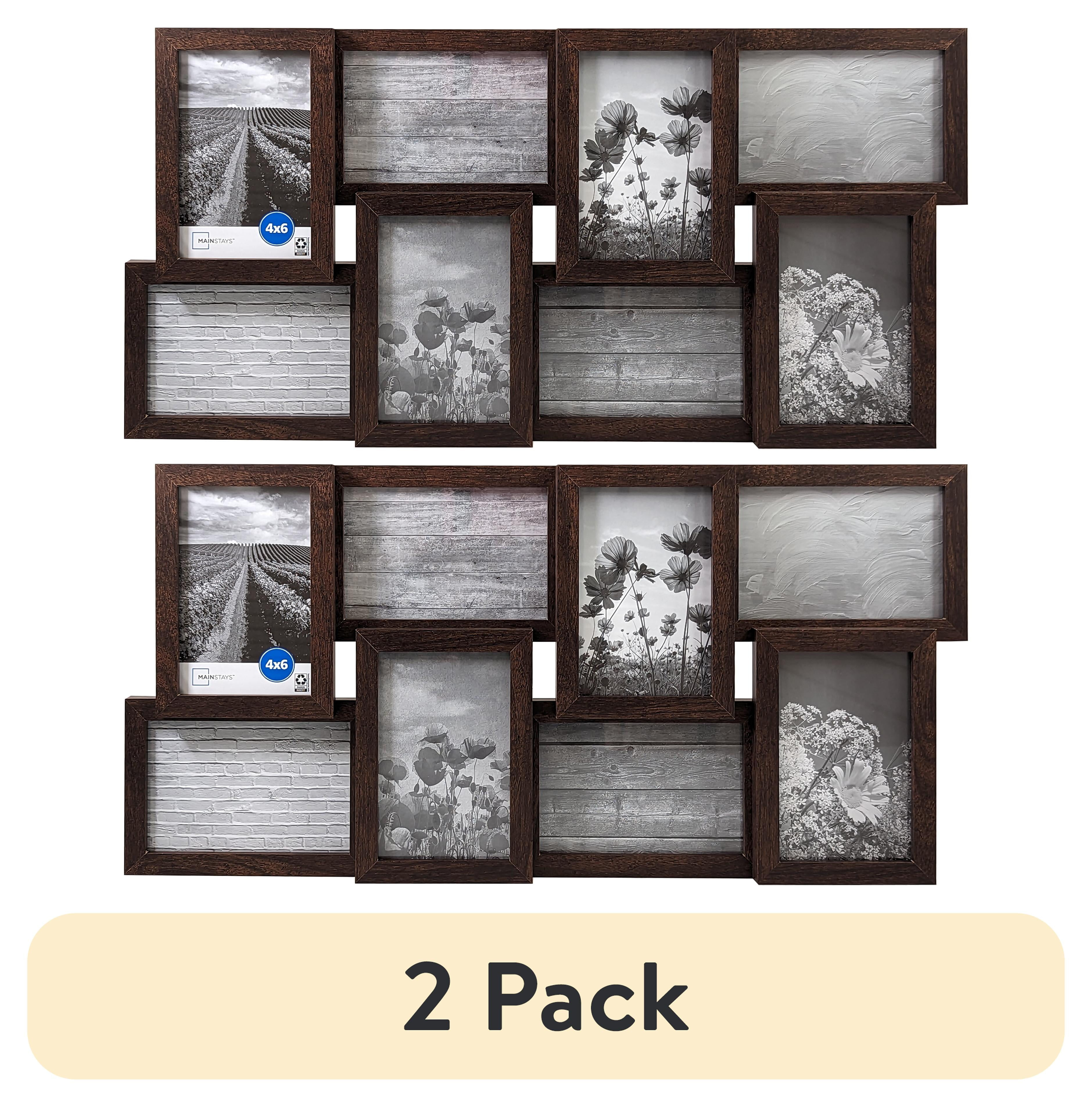 Mainstays 4x6 8-Opening Linear Gallery Collage Picture Frame, Brown
