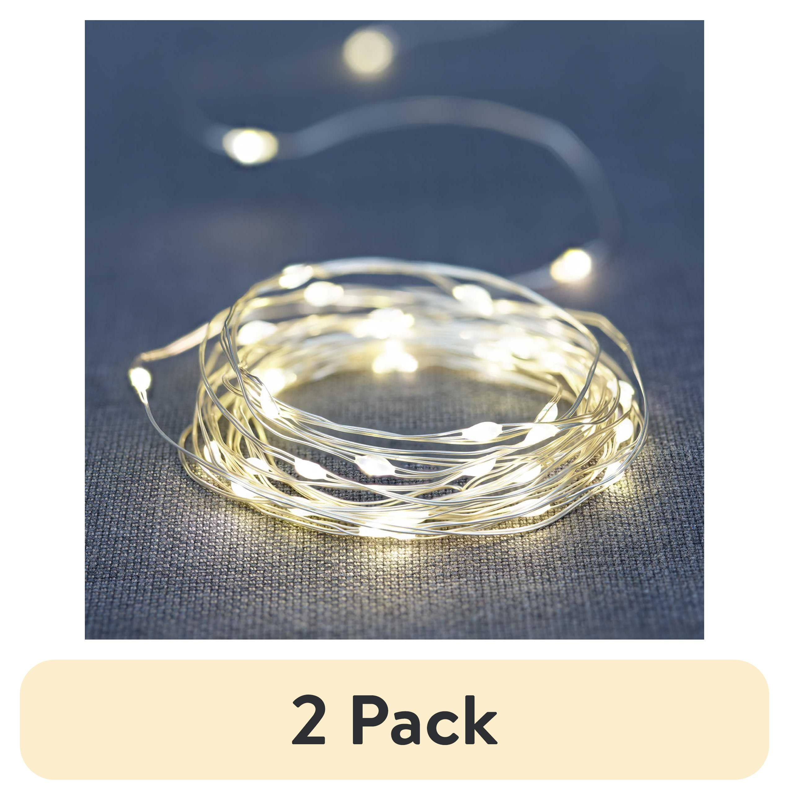 Battery Powered Warm White LED Outdoor String Lights with 8 Modes