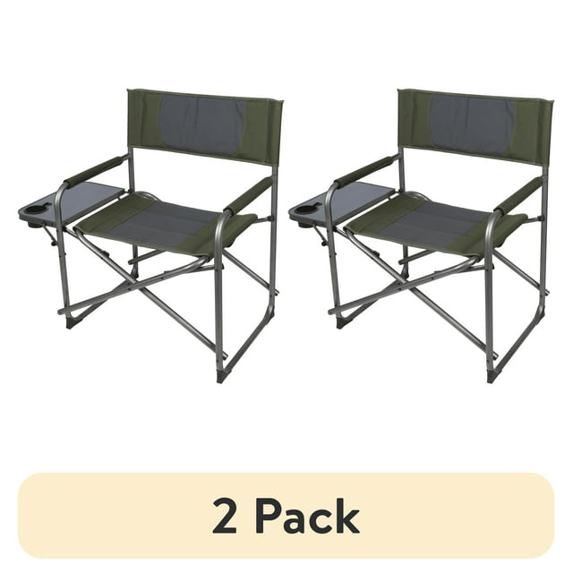 Ozark Trail Oversized Director Chair with Side Table for Outdoor, Adult, Green Fabric