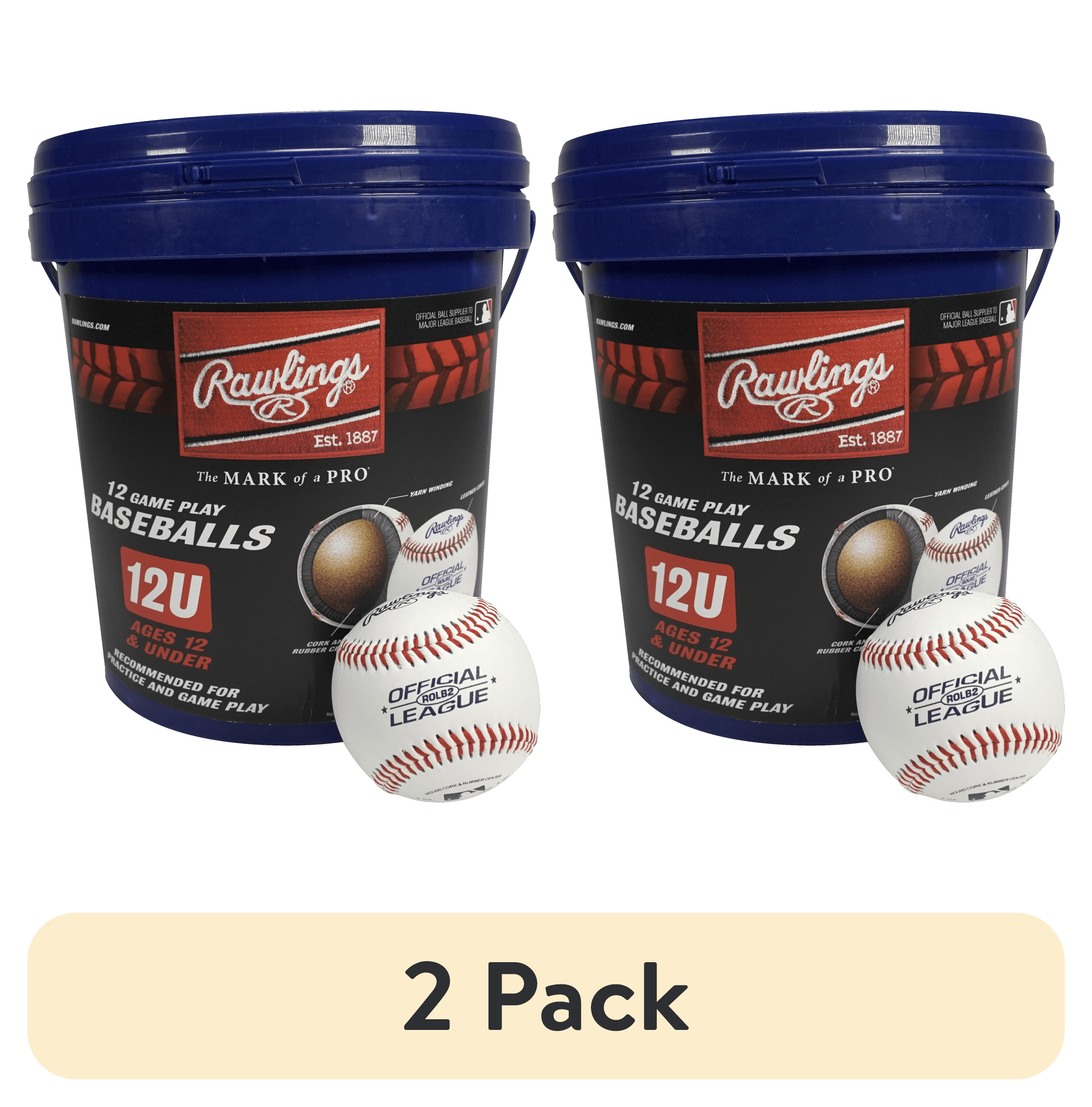 Rawlings ROLB2 12U Official League Youth Practice Baseball Bucket, 12 Count