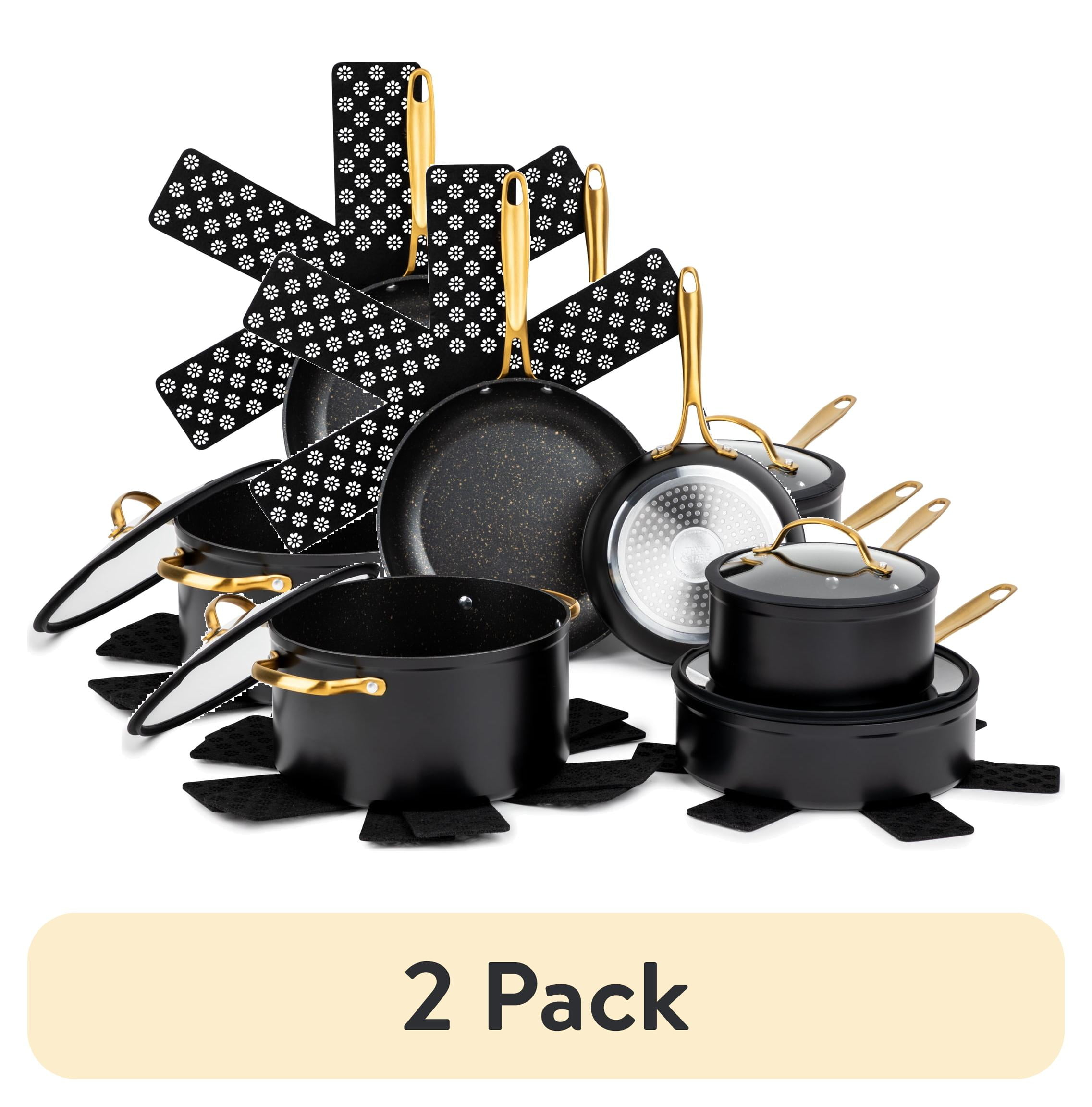 Thyme & Table Signature 12-Piece Cookware Set Non-Stick - Black & Gold