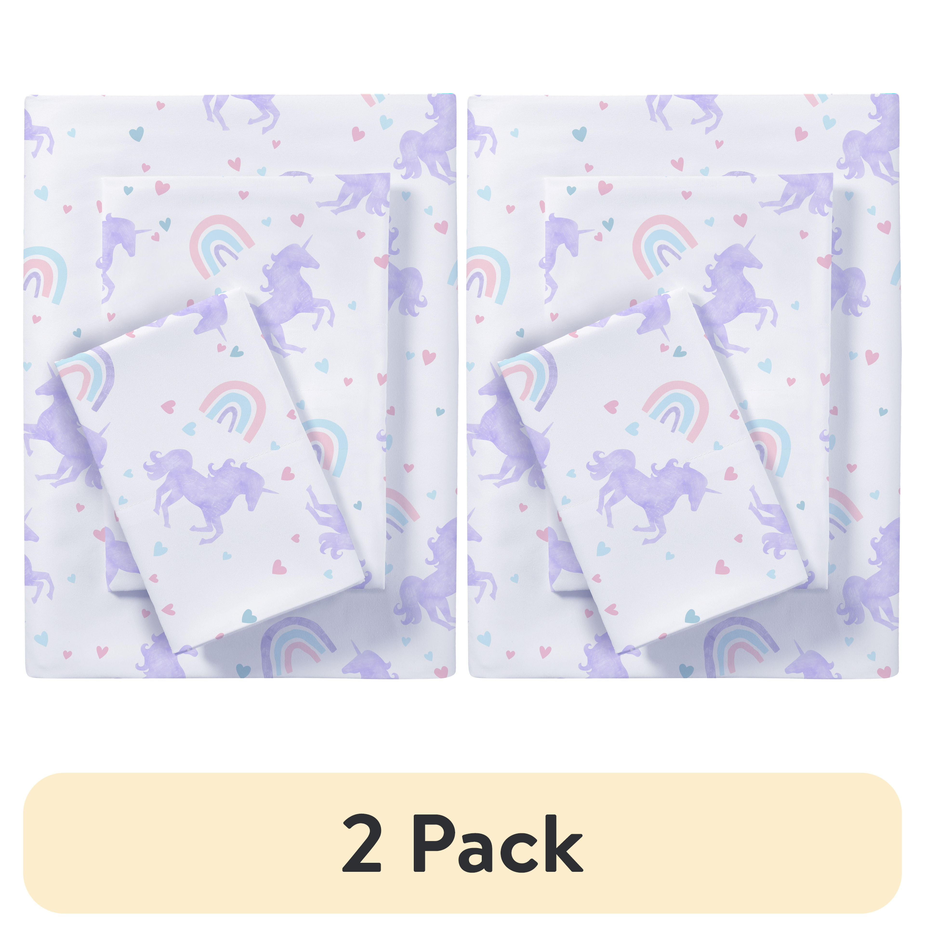 Your Zone Kids Soft Microfiber Sheet Set, Purple Unicorn, Twin, 3 Pieces, Easy Care