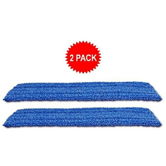 2-pack of 18 inch Inch Premium Microfiber Wet Mop Pads for Professional Commercial Microfiber Mops