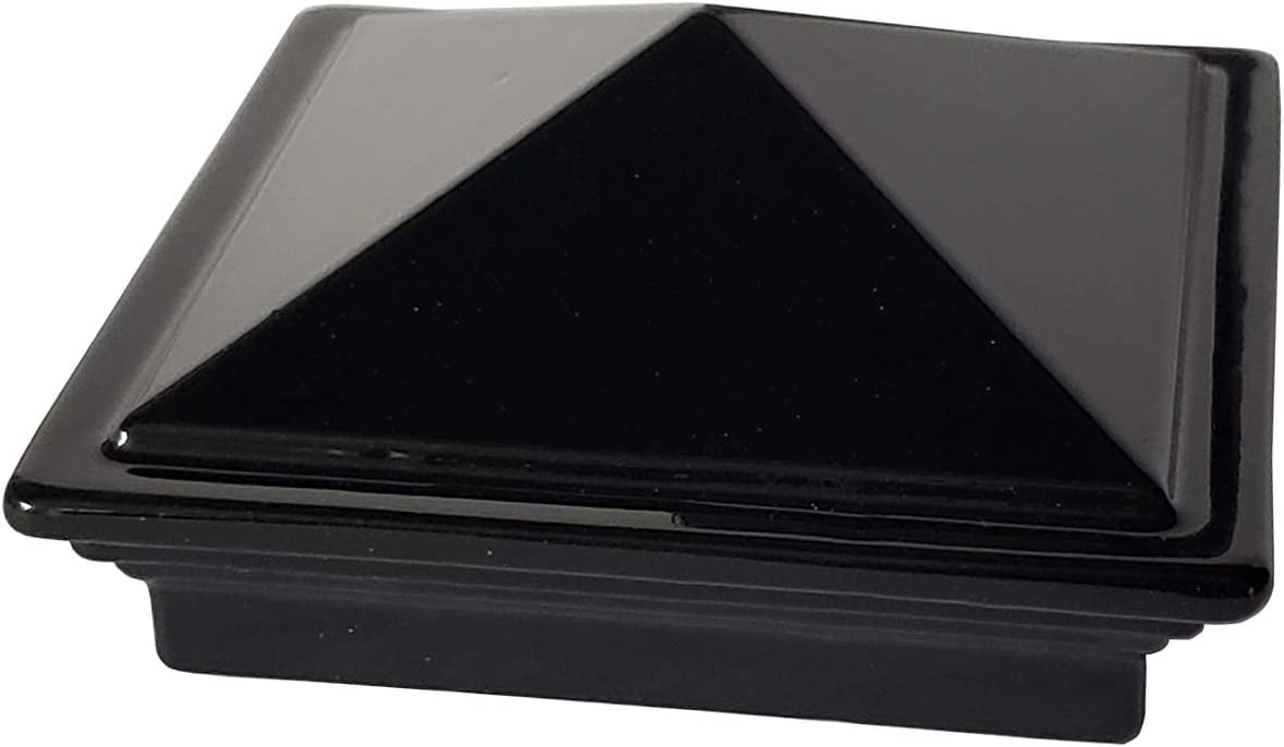 2" x 2" Aluminium Pyramid Post Cap for Metal Posts - Pressure Fit - Black (DHPPC20F)