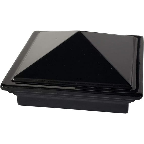 2" x 2" Aluminium Pyramid Post Cap for Metal Posts - Pressure Fit - Black (DHPPC20F)